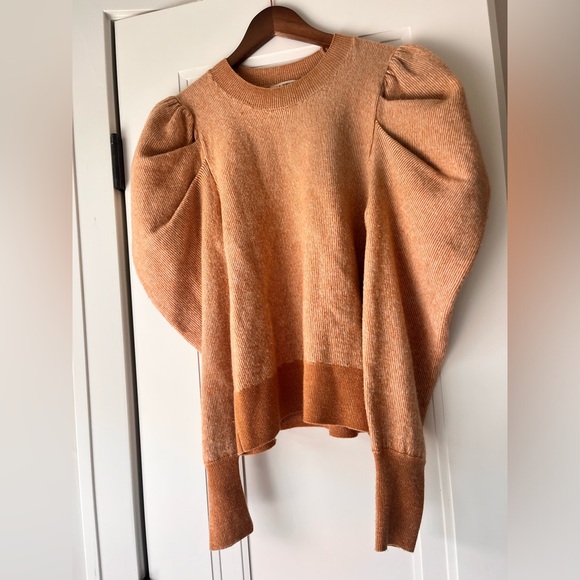 $445  Ulla Johnson 100% Wool Marin Puff Sleeve Wool Knit Pullover Sweater Small - Picture 2 of 4